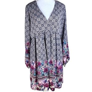 Altar'd State Floral Print Boho Midi Dress